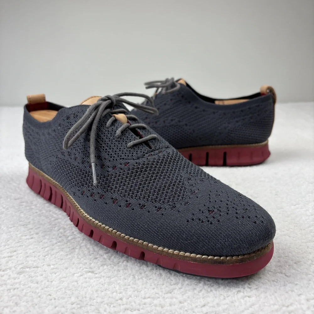 COLE HAAN 'Original Grand Wingtip Oxfords' Mens Size 11 Gray Sneaker Dress Shoes